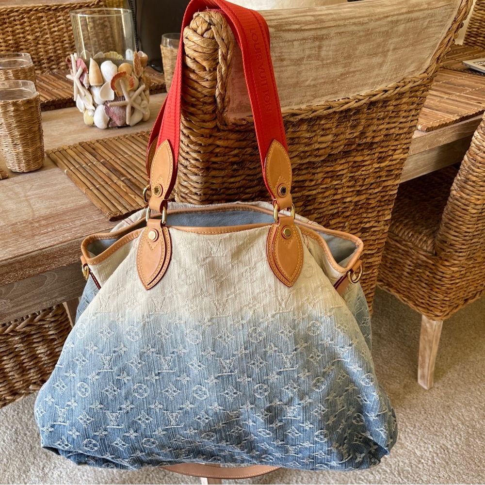 RARE LOUIS VUITTON OMBRÉ DENIM TRAVEL BAG EX COND LIMITED EDITION WOW!!